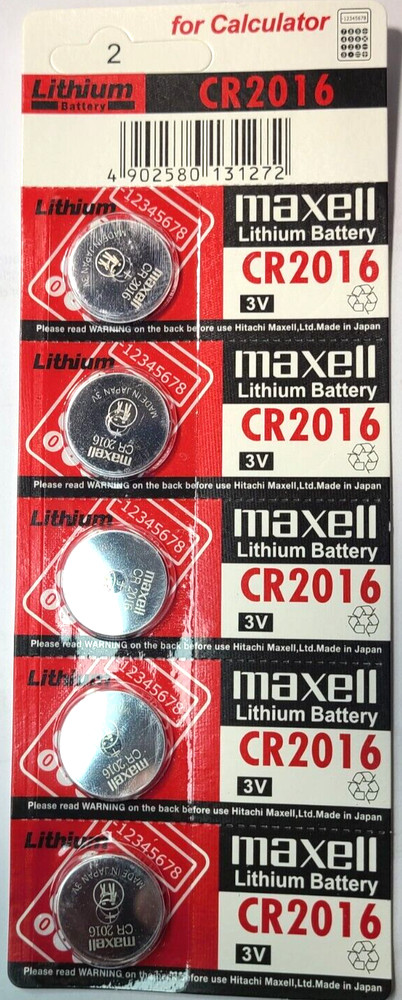 5 PK CR2016 MAXELL (MADE IN JAPAN) DL2016 ECR2016 (GREAT EXP 12/2034) FREE TRACK