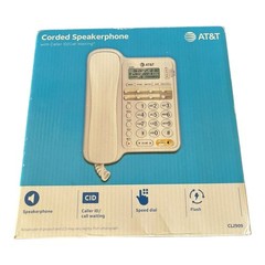 AT&T Corded Speakerphone White Caller ID Call Waiting Hearing Aid Compatible