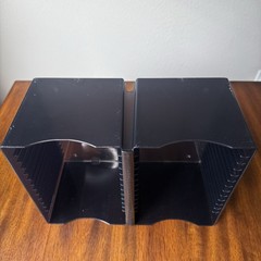 Atlantic 30 CD Storage Case Holder Rack Wall Mountable Black Plastic Retro