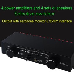 Selector Switcher Speaker Switch 4 Input 4 output Power Amplifier Speaker NEW