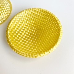 Pair 58mm Yellow Dome SPEAKER DUST Caps Covers For Bass / Woofer Repair