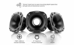 DS18 PRO-HP52/BK 2″ Throat ABS Plastic Short Horn – Bolt On, 57°, 2.6″ Depth