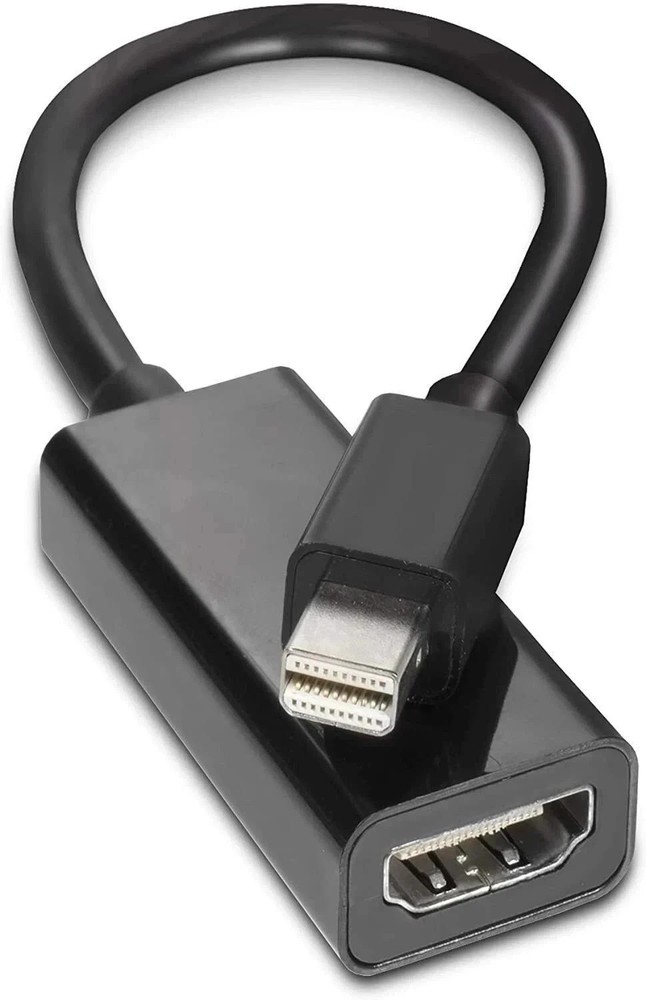 LOT Mini DisplayPort to HDMI Adapter 4K/1080P Mini DP Male to HDMI Female Black