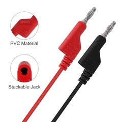 Banana to Banana Plug Test Leads Stackable 4MM Banana Plug Test Cables, 2PCS