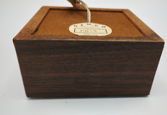 Vtg GEMCO Speaker Woodgrain Rattan 3.5mm 5.5in Cable Handle/Mount Bracket Works