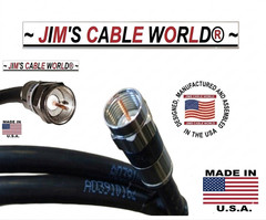 JIMS CABLE WORLD 6 Inch 1 Ft 2 Ft 3 Ft 4 Ft 5 Ft 6 Foot HD RG6 75Ω Coaxial Cable