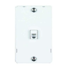 1-Port Quick Mount RJ11 6P4C Wall Hanging Telephone Phone Plate Jack – White