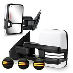 Towing Mirrors for Chevy Silverado/GMC Sierra 1500 Painted White (code:8624)