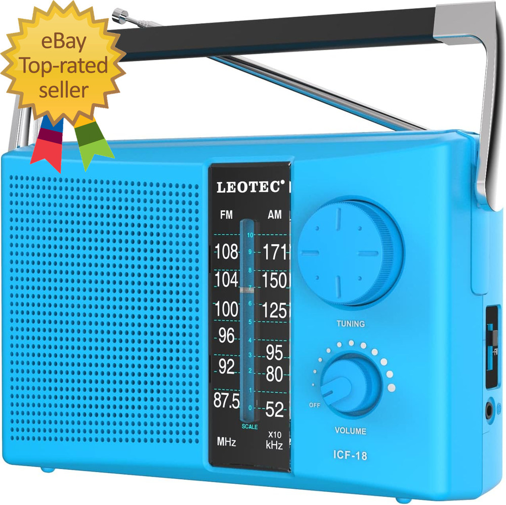 AM/FM Radio with Best Reception AC or Battery Operated Portable Radio with Big