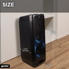 Gemini GLS-550 DJ Big Wireless Bluetooth LED Lights Party Speaker Mic Remote
