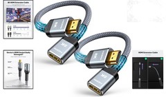 8K HDMI Extender 2-Pack – Ultra High Speed, 1FT, Braided, Compatible with PS5…