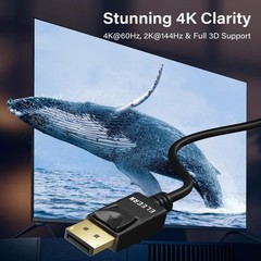 3 PCS VESA 4K DisplayPort 1.2 Cable 4 FT MaleToMale Gaming Monitor Cord
