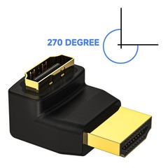 Black Gold HDMI 90 and 270 Degree Adapter Male to Female
