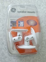 GE Speaker Wall Or Ceiling Mounts (WHITE) With Hardware 4 Mounts 2 In Each Pack