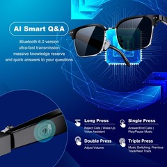 AI Smart Glasses for Women and Men, Bluetooth Translation Glasses with Chat G…