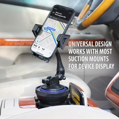 USA Gear Universal Adjustable Vehicle Cup Holder Adapter w/Suction Mount Surface