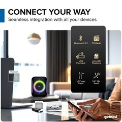 Gemini UltraRave GRV-650L 320W 6.5″ Speaker with LED Lights, Bluetooth, TWS, FM