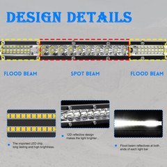 10″ inch 450W LED Work Light Bar Combo Spot Flood Driving Off Road SUV Boat ATV