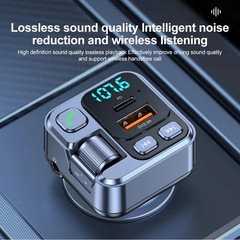 Bluetooth 5.1 FM Transmitter Car Charger – 20W PD Fast Charging & Hands-Free Mic