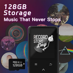 128GB MP3 Player with Bluetooth, Portable Music Player with Built-in Speaker, En