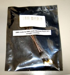 2 X SMA Male to SMA Male Cables 50 Ohms 4 Inches Long NOS