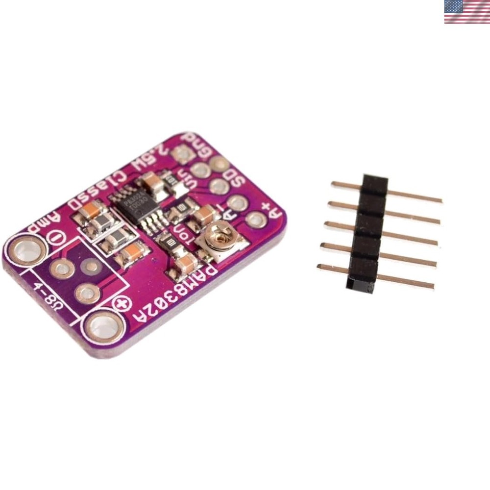 Compact 2.5W Class D Amplifier Module with Volume Control & Thermal Protection