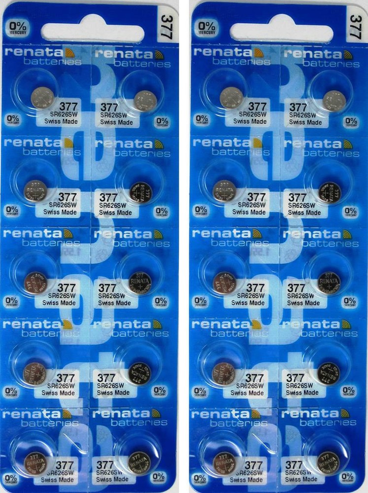 20 Pcs 377 Renata Watch Batteries SR626SW 0% MERCURY FREE SHIP