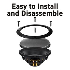 2PCS 6.5” Black Speaker Grill Covers, Round Metal Mesh Guard Protectors, Univ…