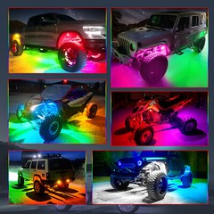 1Set 2/8/10/12 Pods C2 Max RGB-IC LED Rock Lights Underbody Extend Up to 24 Pods