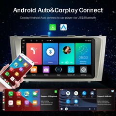 For Toyota Camry 2007-2011 Android 13 Apple CarPlay Car Stereo Radio GPS +Camera