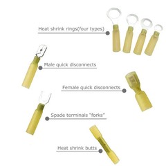 Heat Shrink Wire Connector DIY Kit 250PCS Waterproof Marine Automotive Terminals
