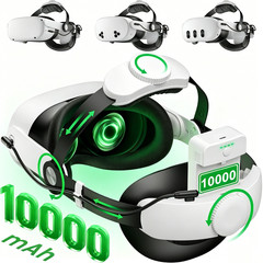 10000mAh Battery VR Head Strap for Meta Quest 2/Quest 3S/ 3 Enhanced Support