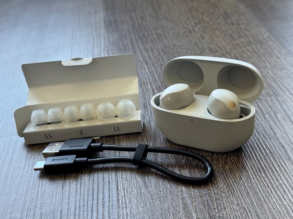 Sony WF-1000XM5 Bluetooth Wireless Noise Canceling Earphones – Silver #OB