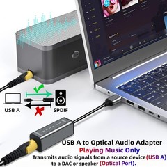 USB A to TOSLINK Optical Audio Adapter,USB Type A to SPDIF Digital Converter …