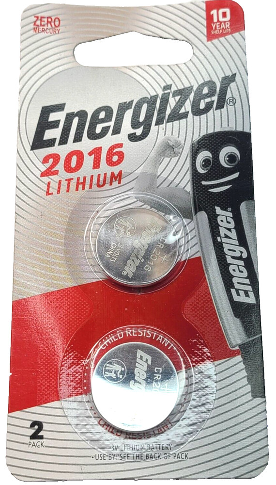 2 PACK ENERGIZER ECR2016 CR2016 Lithium Bat. (GREAT EXPIRE 12/33) FREE TRACKING