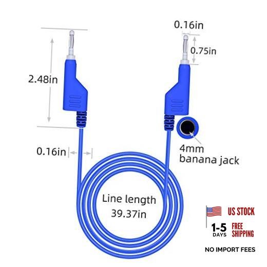 5PCS Stackable Banana to Banana Plug Test Banana Plug to Banana Plug 3.3ft/1m