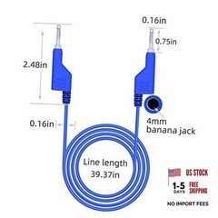 5PCS Stackable Banana to Banana Plug Test Banana Plug to Banana Plug 3.3ft/1m