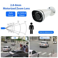 8MP 2160p Ultra HD 4K IP 3X Optical Motorized Zoom Bullet PoE Security Camera