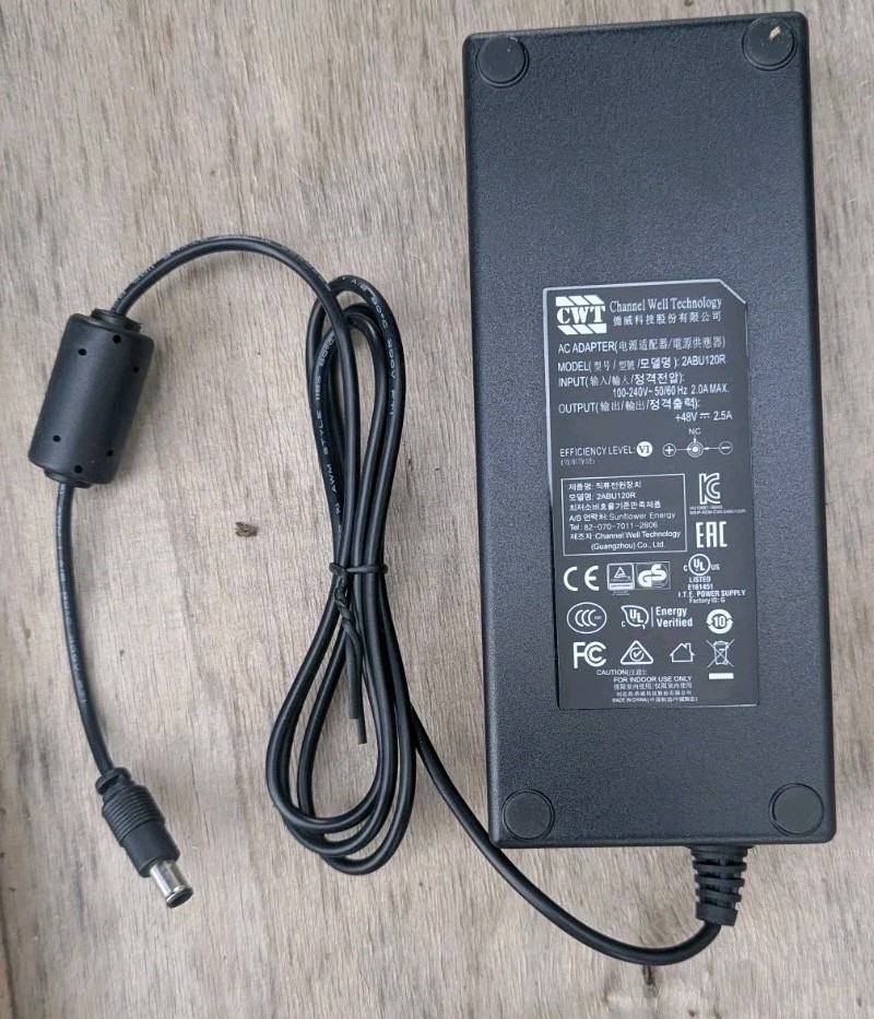 Genuine CWT 48V 2.5A 120W AC Power Adapter 2ABU120R 6.5*4.4mm