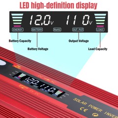 7000W Power Inverter DC 12V 24V To AC 110V 220V Pure Sine Wave Solar Converter
