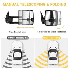 Switchback Towing Mirrors Light—Painted Black—2003-2007 Chevy—Switched Black