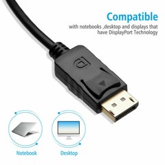 Display Port DP to HDMI Cable Adapter Converter Audio Video PC HDTV 1080P 60Hz