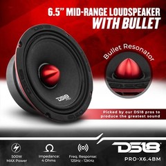 DS18 PRO-X6.4BMPK 6.5″ Car Speakers & Tweeter Package Midrange Speaker Pro Audio
