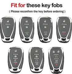 for Chevy Key Fob Cover With Keychain,Soft TPU Full Protection Style 1-silver