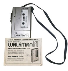 Sony Walkman WM-F1 FM Cassette Player Vintage Tested Working Japan With Manual
