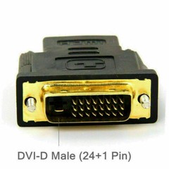 HDMI Female (19-pin) to DVI-D Male (24+1 pin) HD HDTV Monitor Display Adapter HD