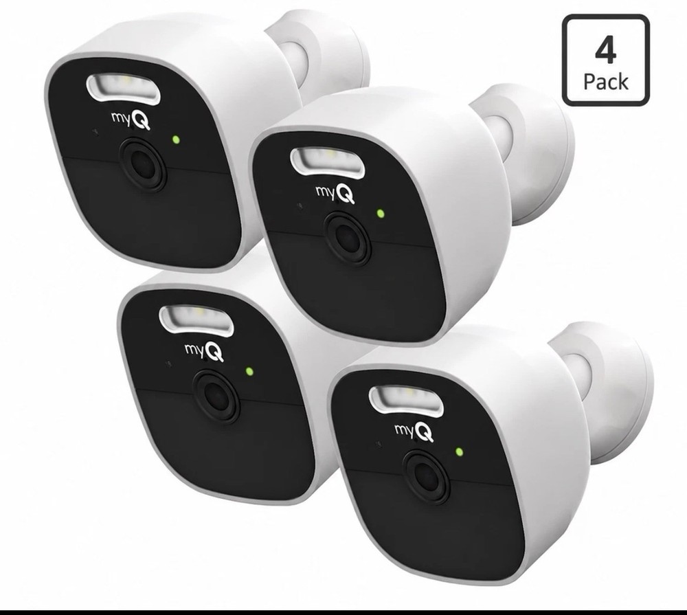 4-PACK BRAND NEW myQ Outdoor Battery Camera | 2K Camera, Color Night Vision