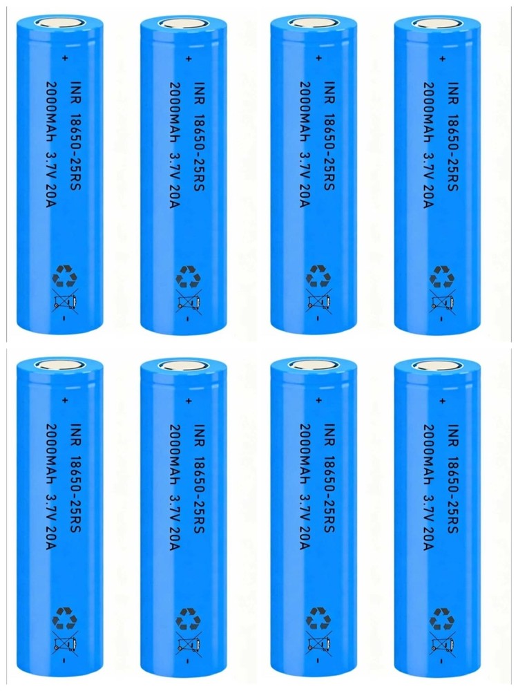 8 Pack 3.7V 2000mAh Flat-Top Rechargeable Batteries for Flashlight