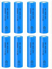 8 Pack 3.7V 2000mAh Flat-Top Rechargeable Batteries for Flashlight
