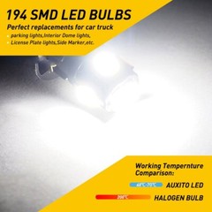 20X AUXITO T10 LED License Plate Light Car Interior Bulbs White 168 2825 194 W5W